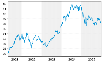 Chart WisdomTree India Earnings Fund - 5 Jahre