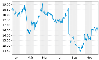 Chart Woolworths Group Ltd. - 1 Jahr