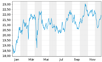 Chart Warehouses De Pauw S.C.A. - 1 Jahr