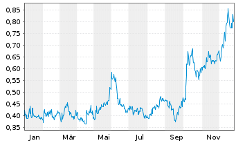 Chart Rua Gold Inc. - 1 Jahr