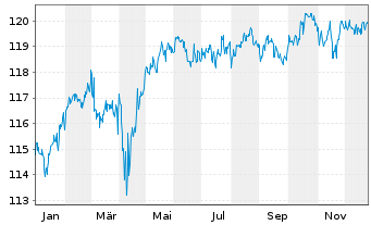 Chart Hamburger Stiftungsfonds Inhaber-Anteile T o.N. - 1 Jahr