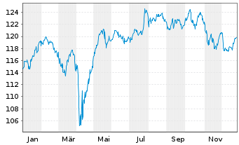 Chart Frankf.Aktienfond.f.Stiftungen Inhaber-Anteile A - 1 Jahr