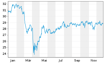 Chart Deka MSCI USA MC UCITS ETF - 1 Jahr