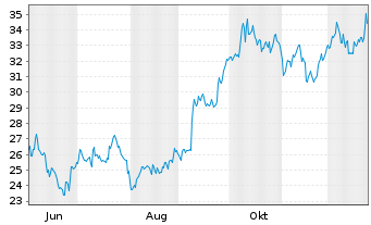 Chart Anglo American PLC - 1 Jahr