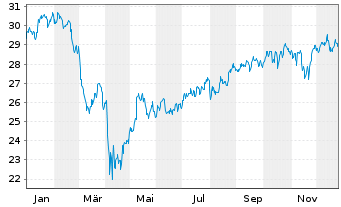 Chart JPM Ird.BB.US S.Cap Eq.ETF USD Dis.  - 1 Jahr