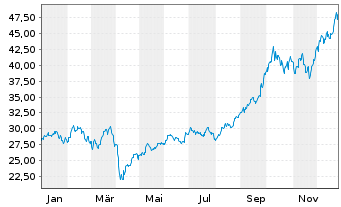Chart Glbl X ETFS-Gl X COPPER MINERS - 1 Jahr