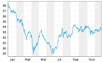 Chart Fidel.Fds-Thailand Fund Glob.Cert. Reg.Sh. A  o.N. - 1 Jahr