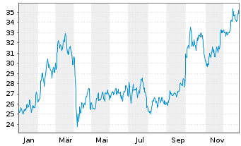 Chart Aperam S.A. - 1 Year