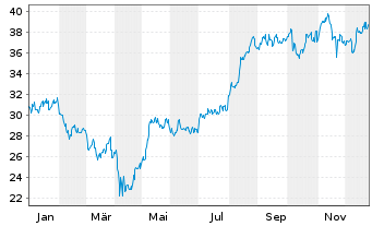 Chart Borgwarner Inc. - 1 Jahr