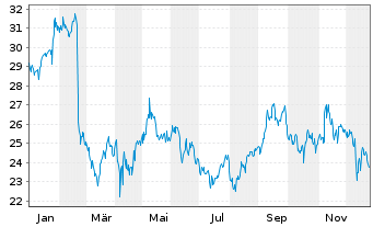 Chart Dropbox Inc. Cl.A - 1 Jahr
