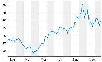 Chart Global X Uranium ETF - 1 Jahr