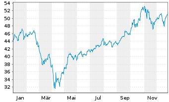 Chart Invesco Dynamic Software ETF - 1 Jahr