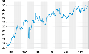 Chart iShs Tr.-MSCI Poland ETF - 1 Jahr