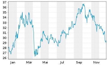 Chart KraneShs CSI ChinaInternet ETF - 1 Jahr