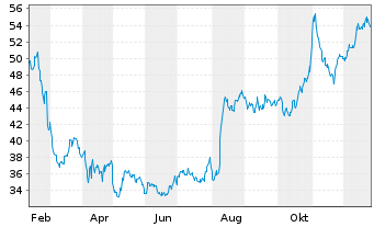 Chart NWPX Infrastructure Inc. - 1 Jahr