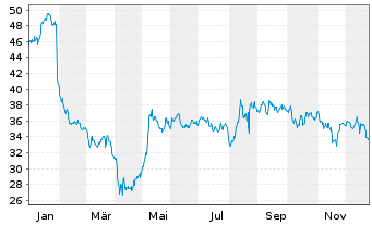 Chart ScanSource Inc. - 1 Jahr