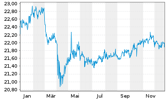 Chart VanEck Vect.ETF-JPM EM Lo.C.Bd - 1 Jahr