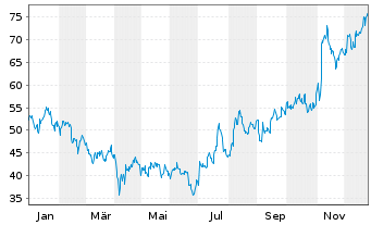 Chart Warrior Met Coal Inc. - 1 Jahr