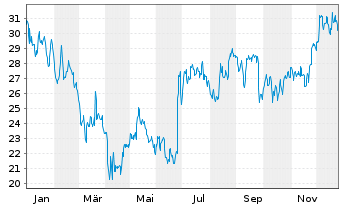 Chart Worthington Steel Inc. - 1 Jahr