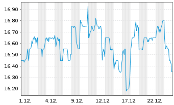 Chart Woolworths Group Ltd. - 1 Monat