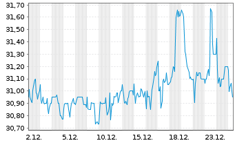 Chart Vastned Belgium S.A. - 1 Month