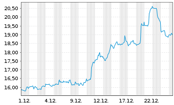 Chart Norwegian Cruise Line Holdings - 1 Monat