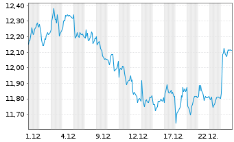 Chart 2020 Bulkers Ltd. - 1 Monat