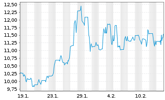 Chart LunR Royalties Corp. - 1 Monat
