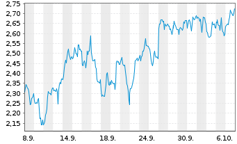 Chart Mini Future Short Pan American Silver - 1 Month