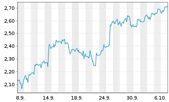 Chart Mini Future Short Standard Lithium - 1 Month