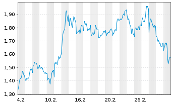Chart Mini Future Long Anheuser-Busch InBev - 1 Monat