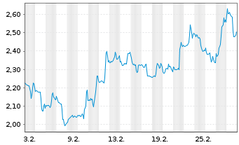 Chart Mini Future Short Bank of America - 1 Monat