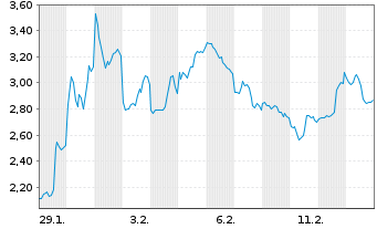 Chart Mini Future Short Pan American Silver - 1 Monat