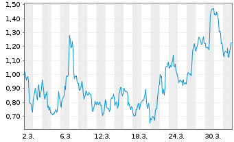 Chart Mini Future Short Bloom Energy - 1 Monat