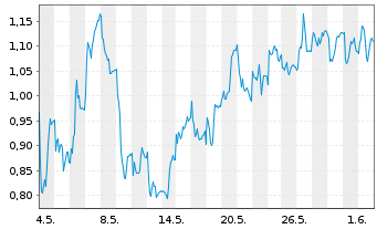 Chart Mini Future Short BASF - 1 Monat