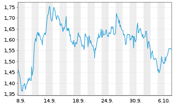 Chart Mini Future Short BHP - 1 Monat
