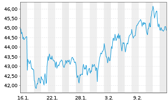 Chart Lyxor ETF Leverage CAC 40 - 1 Monat