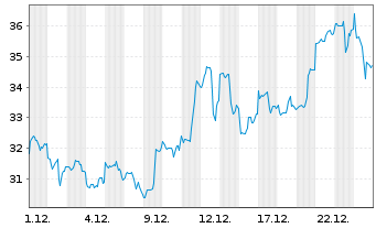 Chart Glbl X-Glbl X SILVER MINERS - 1 Monat