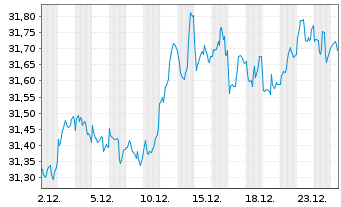 Chart WisdomTree Foreign Exchan. Ltd MSFX Short USD - 1 Monat