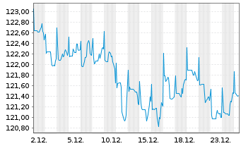 Chart DWS Inv.- China Bonds Inhaber-Anteile USD LC o.N - 1 Month