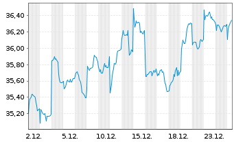 Chart Xtrackers MSCI Japan - 1 Monat