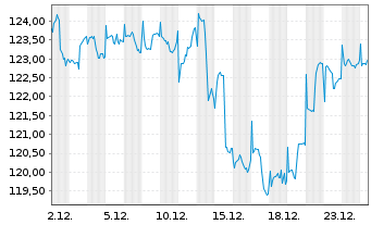 Chart boerse.de-Weltfonds FCP Inhaber-Anteile TM o.N. - 1 Monat