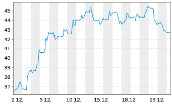 Chart Alaska Air Group Inc. - 1 Monat