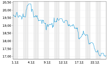 Chart Beazer Homes USA Inc. - 1 Monat
