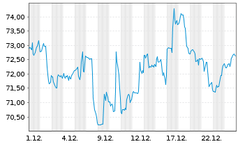 Chart Church & Dwight Co. Inc. - 1 Monat