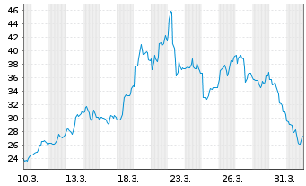 Chart Direxion Sh.ETF-D.J.G.M.I.B.2x - 1 Monat