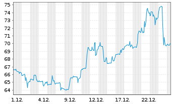 Chart Global X Gold Explorers ETF - 1 Monat