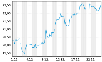 Chart I3 Verticals Inc. Cl. A  - 1 Monat