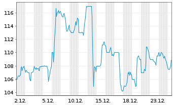 Chart Primoris Services Corp. - 1 Monat