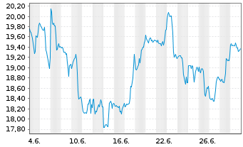 Chart ProShares UltraSht Consu.Goods - 1 Month